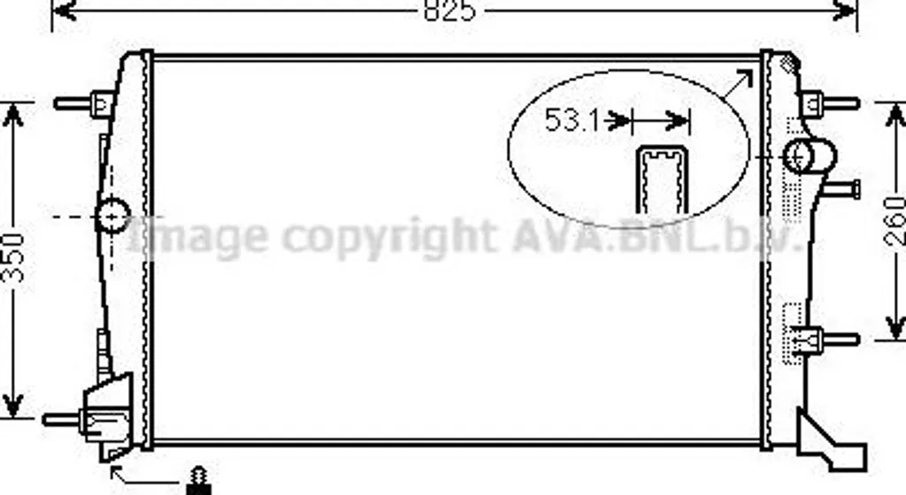 Radiateur moteur aluminium AVA RT2414 pour Scenic - Standard OE 214100017R