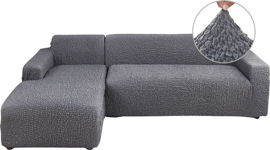 (Hellgrau, 4-Sitzer-Sofa) Stretch-Sofabezug, Jacquard 3D Collection Stretch-Sofabezug, einteiliger formschlüssiger, waschbarer Schoner