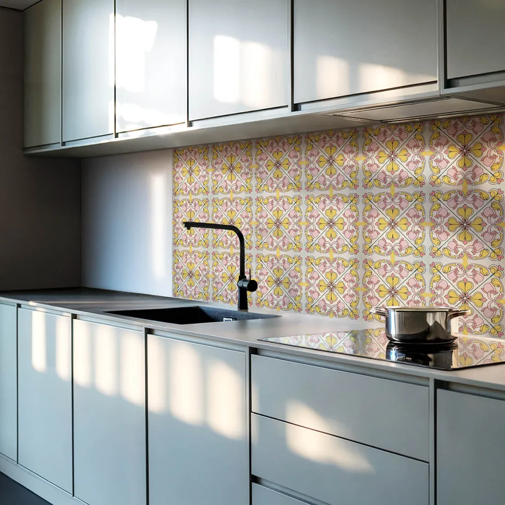 Decorazioni Murali Floreali 20x20 cm - 20 Piastrelle PVC Adesive - 2