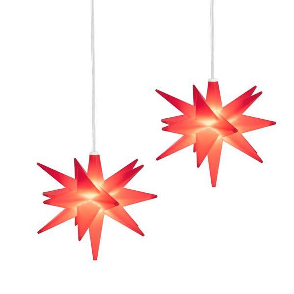 2er Set Weihnachtsstern ca. Ø 12 cm im 3D Design beleuchtet Produktbild 