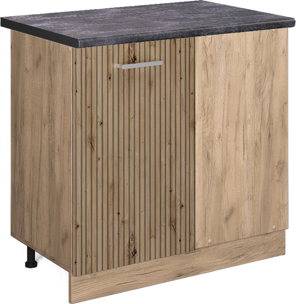 Eckunterschrank Vicco R-Line Artisan-Eiche 86 cm , AP Anthrazit, Model 49157