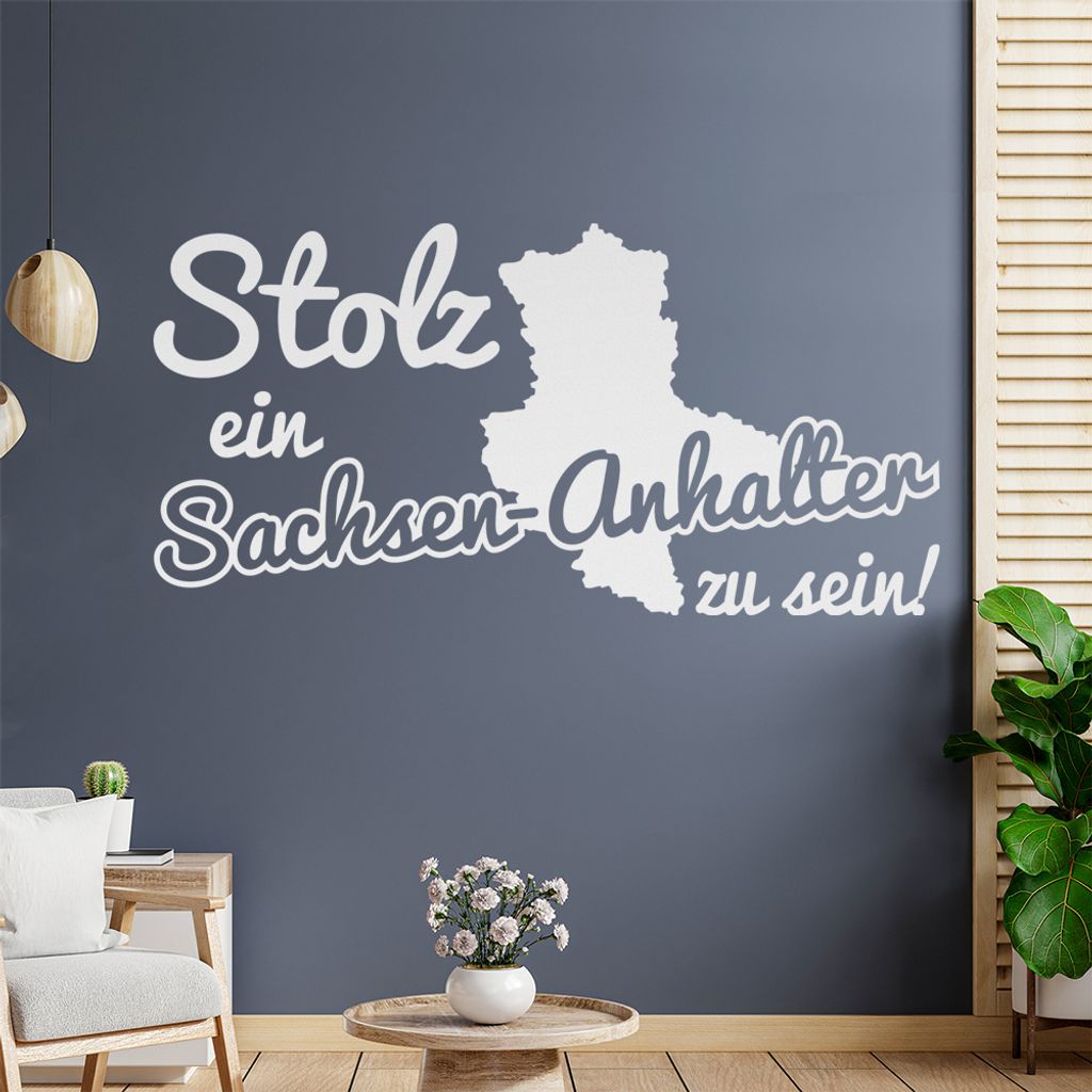 Sachsen-Anhalt Stolz Wandtattoo Wandaufkleber Wall Sticker - Dekoration, Küche, Wohnzimmer, Schlafzimmer, Badezimmer