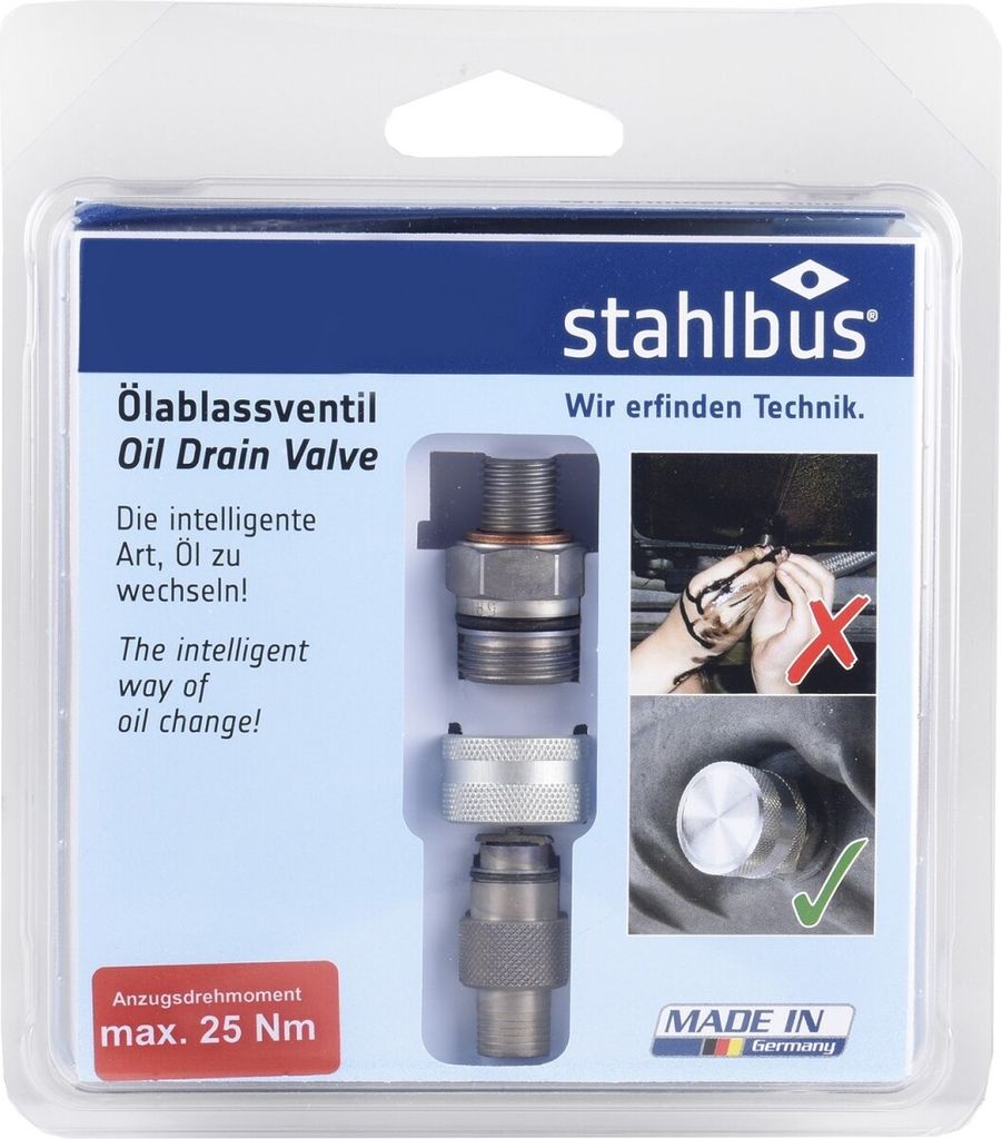 Korek spustowy oleju Stahlbus z zaworem M12x1.5 kompletny Zdjęcie produktu 