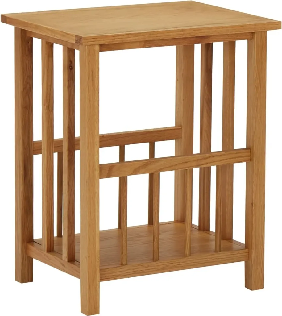 Tavolino Porta Riviste Rovere 45x35x55 cm | Design Scandinavo Massello