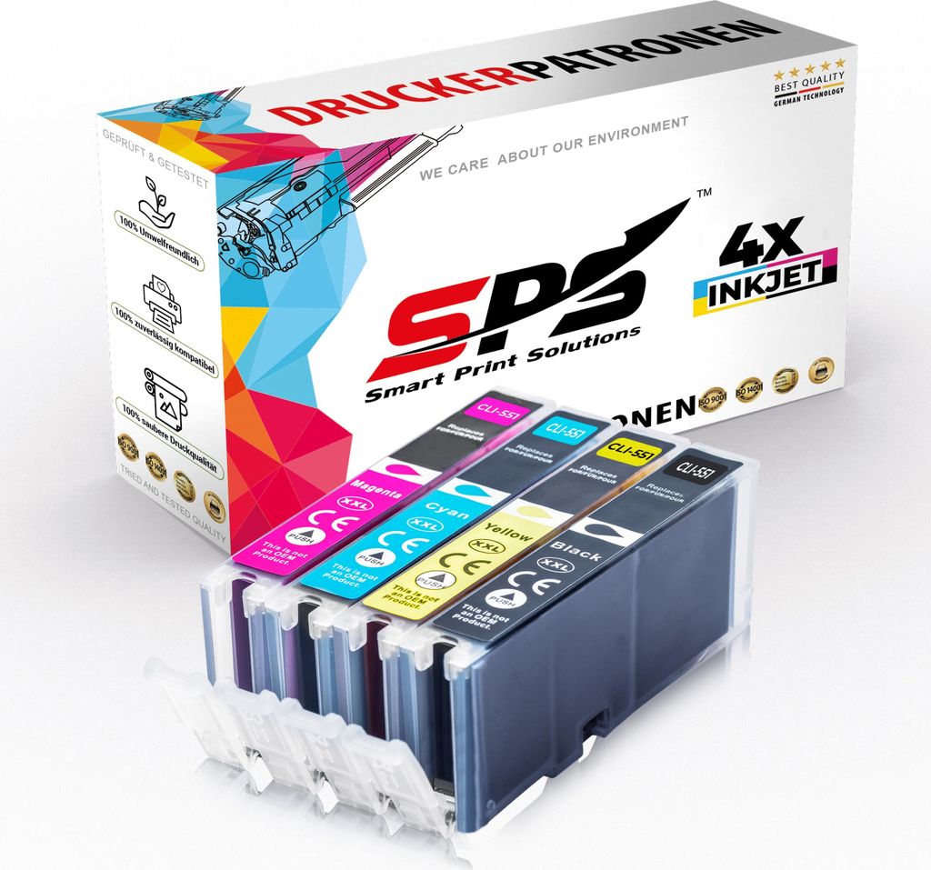 CLI-551XL Tintenpatrone Kompatibel für Canon Pixma MX 721 | Mehrfarbig