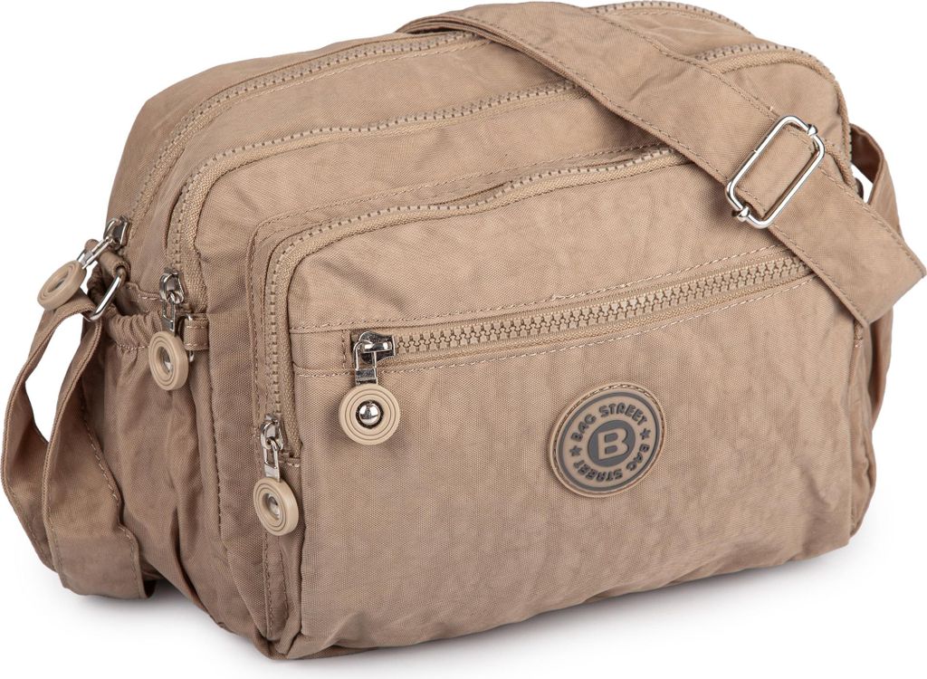 Bag Street Leich Mittel Damen und Herren Umhängetasche Alltagstasche Beige