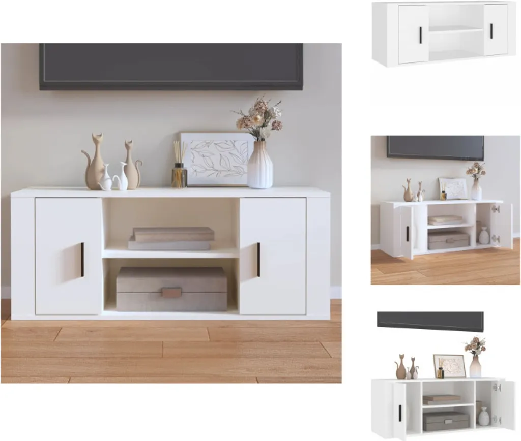 mobile TV vidaXL bianco 100x35x40 cm in legno - Mobili TV