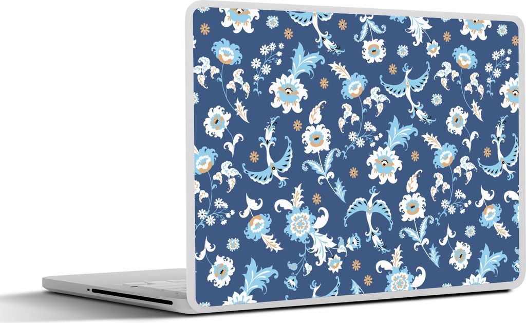 MuchoWow Laptop Aufkleber Sticker Cover Muster - Vogel - Blumen 31x22.5 cm - Laptop-Deko