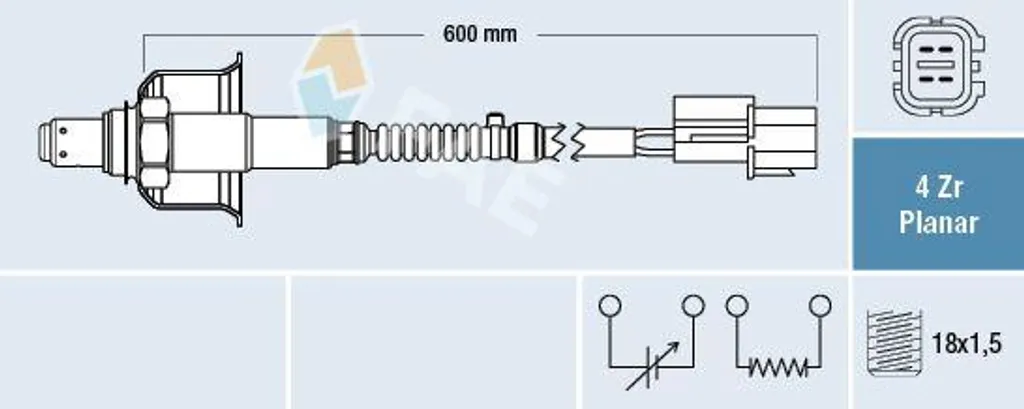 Capteur d'Oxygène FAE 77696 Compatible avec Hyundai i30 et Kia Ceed 1.4