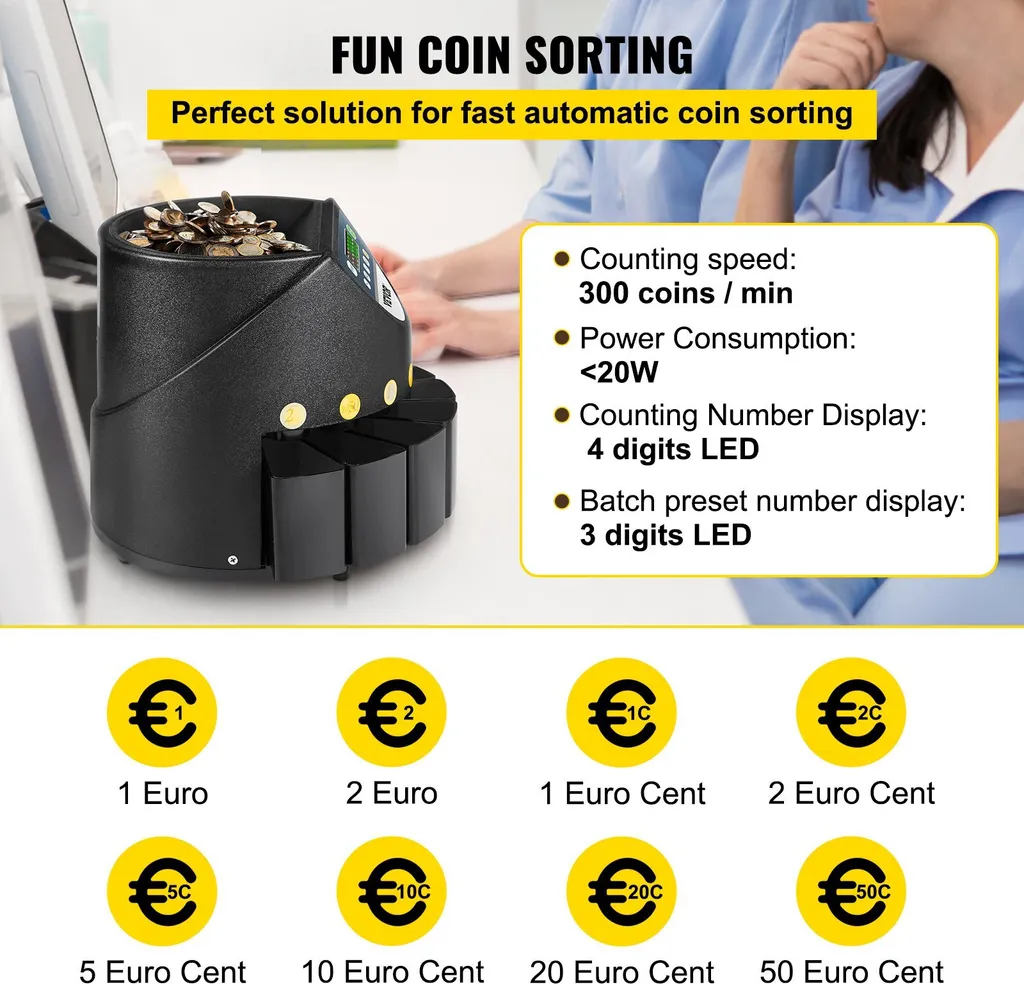 Compteuse de pièces pour métro et commerce, trieur rapide 220V Euro - 3