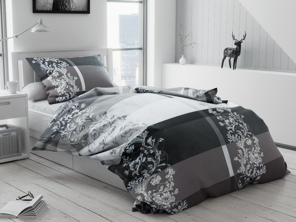 Bettwäsche aus Baumwolle Luxury Grau