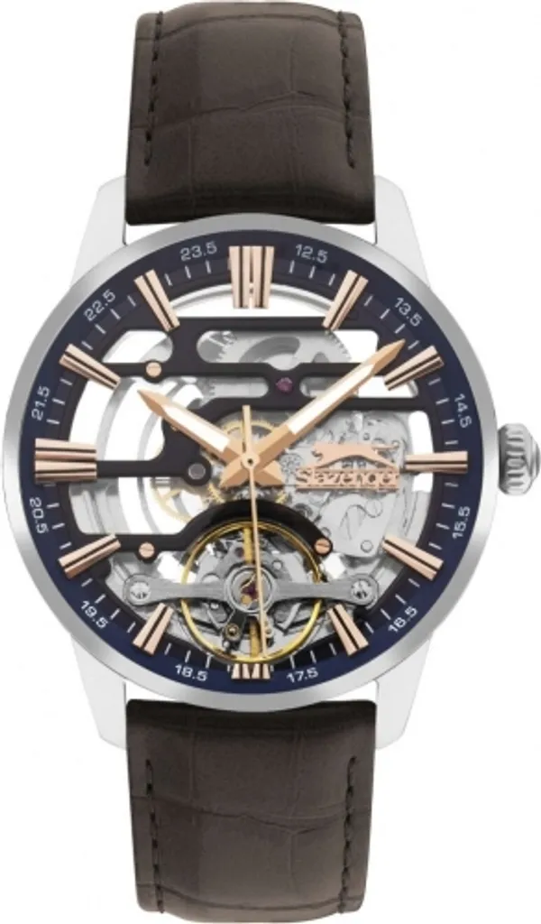 Montre Squelette Slazenger : Le Style Mécanique sans Compromis en Bleu