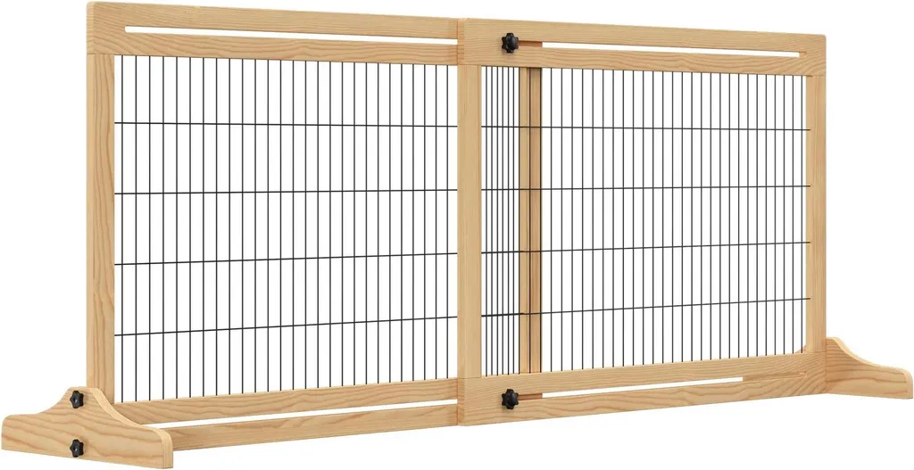 Barrière pour chien en bois extensible 104-183 cm pour escaliers