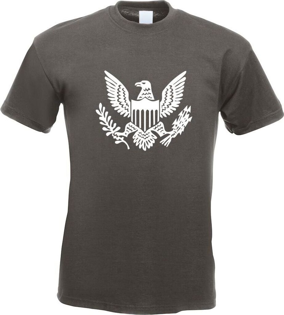 Kiwistar - T-Shirt - Graphit - Großes Siegel Vereinigten Staaten Motiv Bedruckt Funshirt Design Print - mit Motiv Bedruckt - Funshirt Design - Spo...
