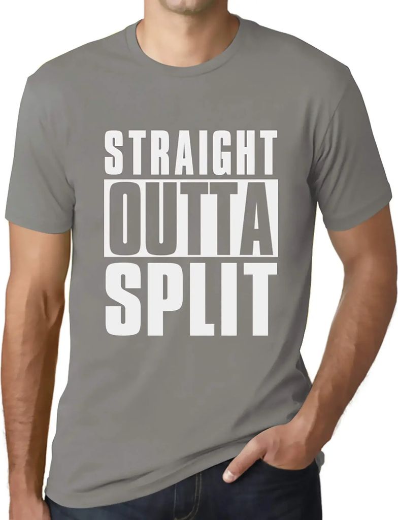 Herren Grafik T-Shirt Direkt aus Split – Straight Outta Split – Öko-Verantwortlich Vintage Jahrgang Kurzarm Lustige Druck Geburtstag Geschenk ...
