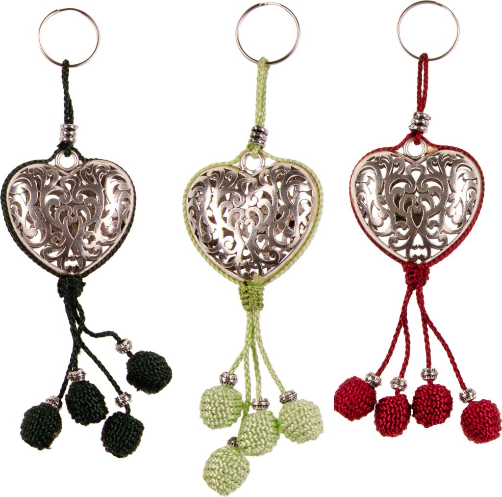 3er Set Orientalische Schlüsselanhänger 14cm (6) | Marokkanische Christbaumschmuck als Dankeschön Geschenke | Quasten mit Schlüsselring als Tas...
