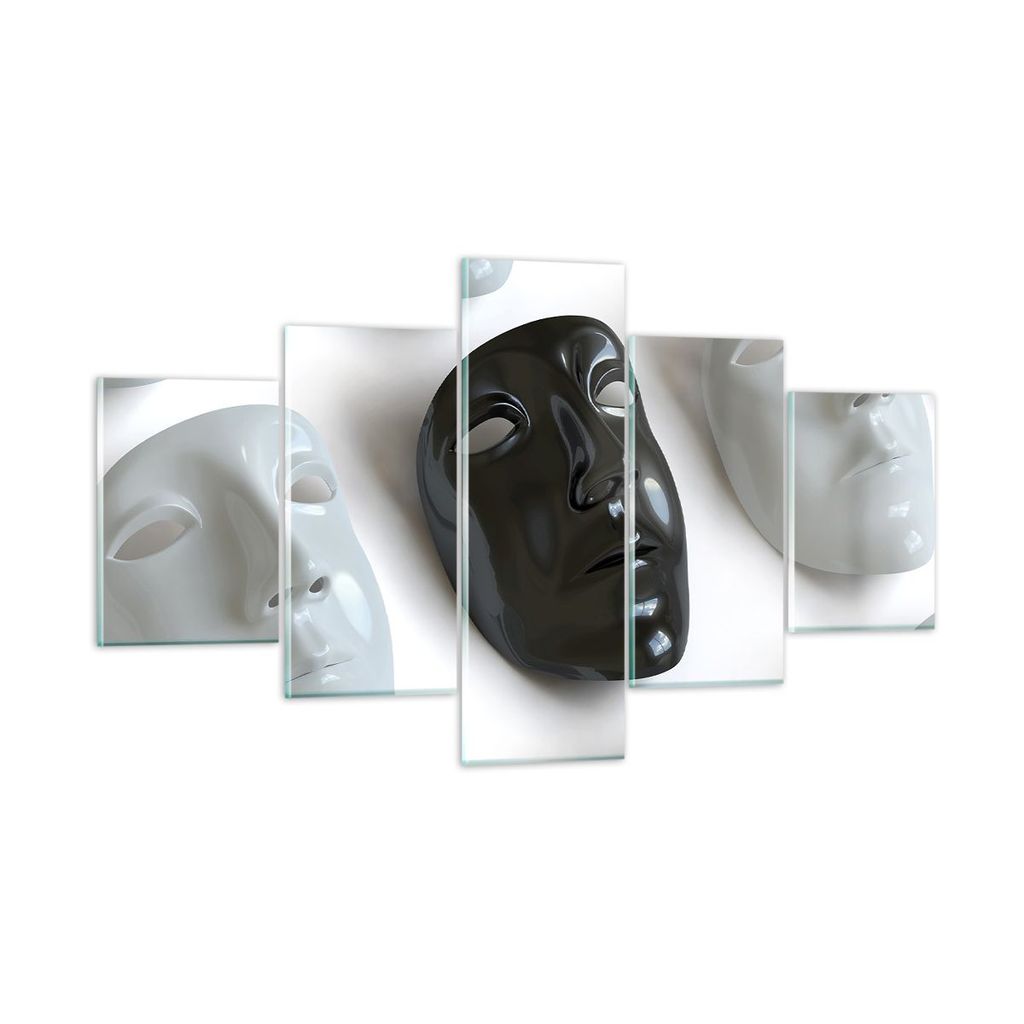 Bilder auf glas - Venedig Maske Schauspieler Theater - 125x70cm - Glasbilder - Wandbilder - Kunstdruck - Wanddekoration aus Glas - Glas Bilder - Wa...