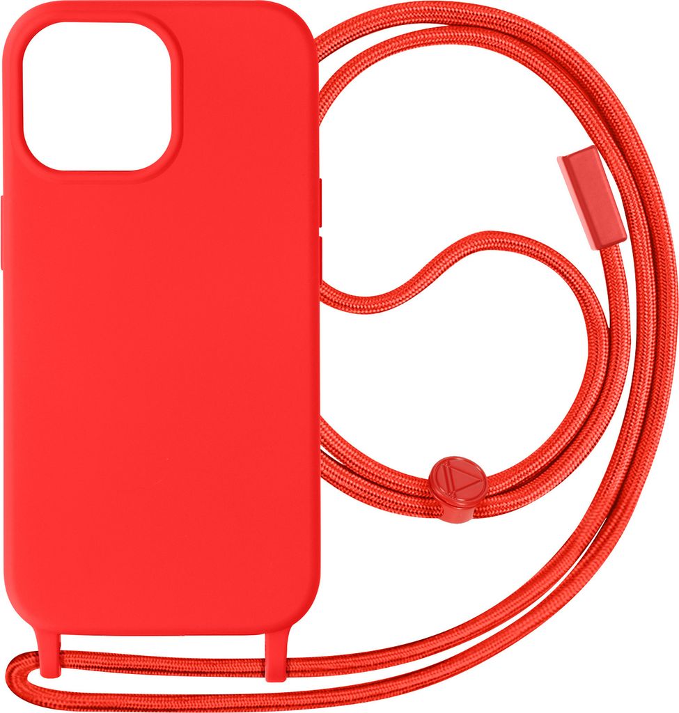 Apple iPhone 15 Pro Max Schutzhülle mit 80cm langer Nylonkette – Rot