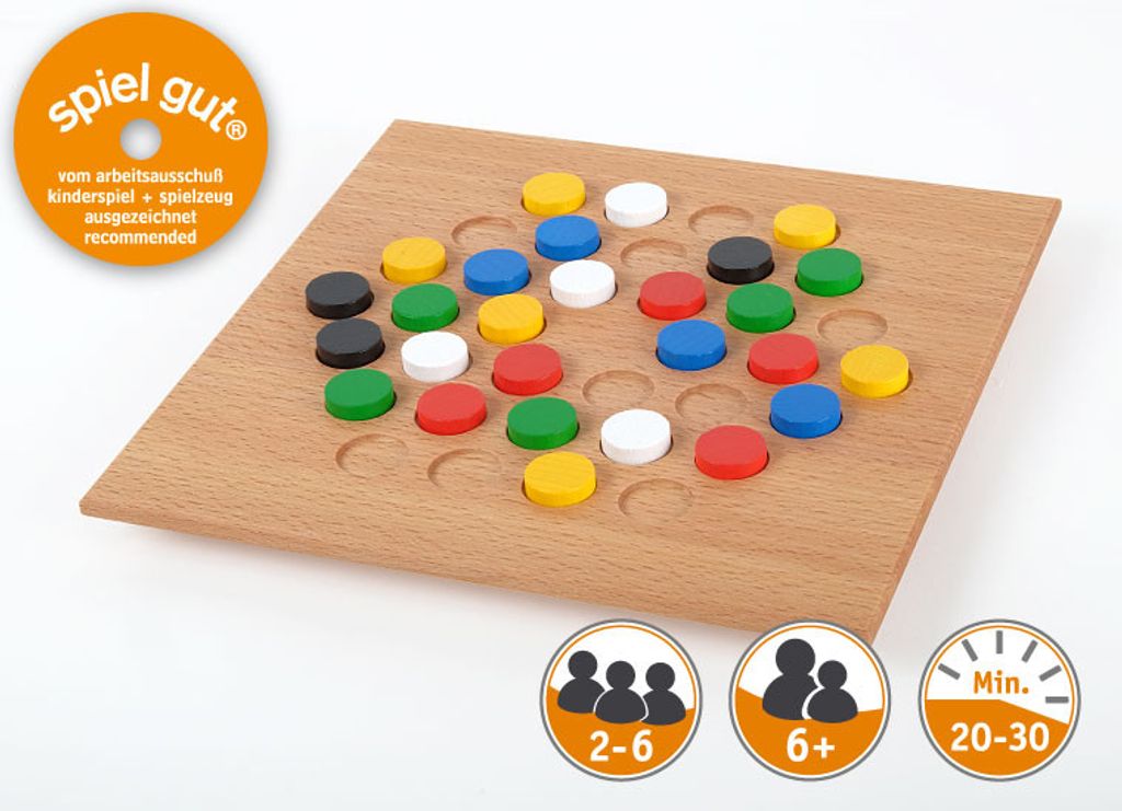 Gerhards 53001506 Spiel Stein im Brett mit Holzscheiben Produktbild 