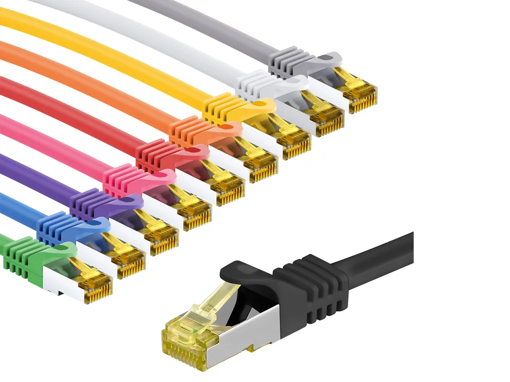 Câble RJ45 CAT 6A S/FTP blindé PiMF avec câble brut CAT 7, 500 MHz, 1m