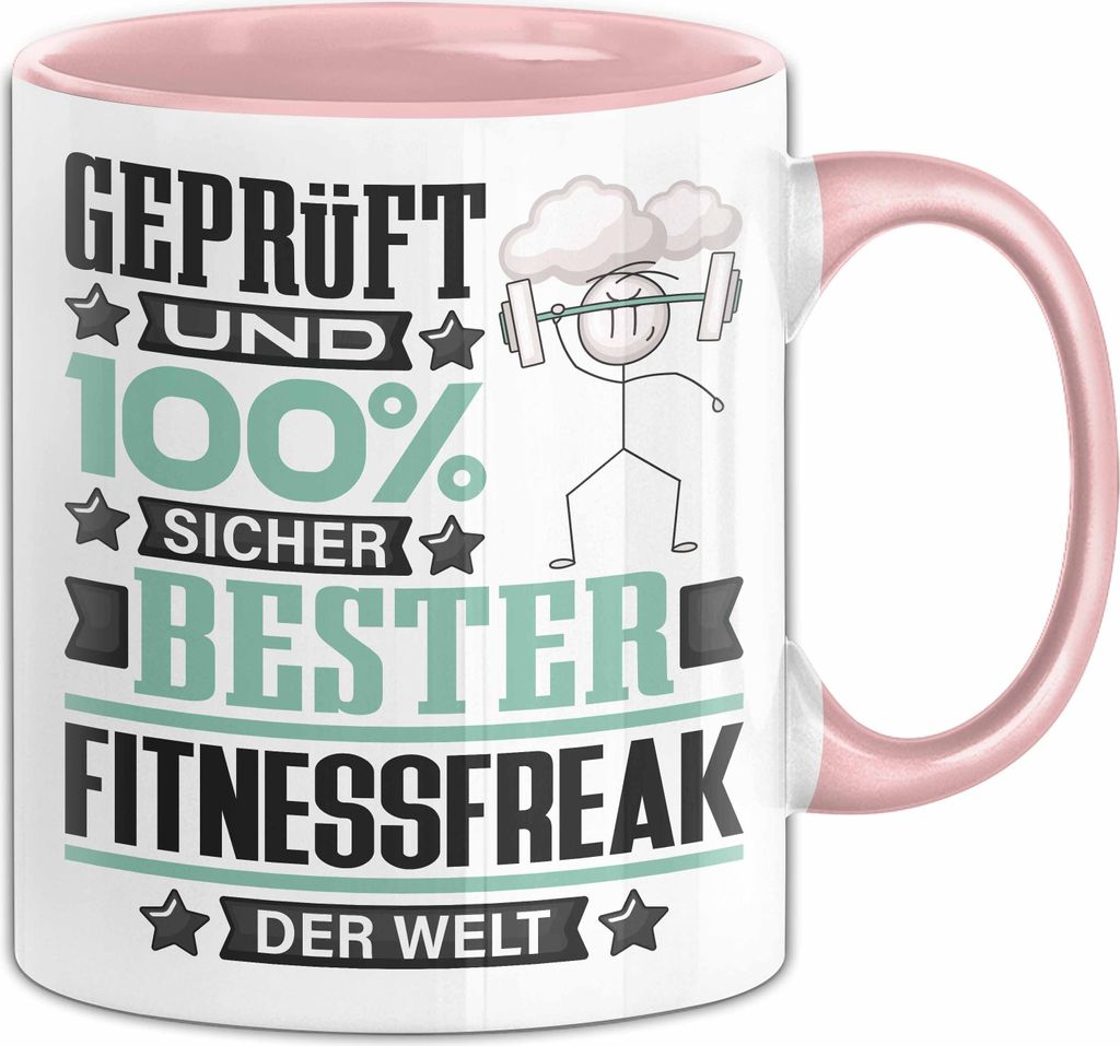 Fitnessfreak Geschenk Lustiger Spruch für Fitnessfreak Geschenkidee Bester Fitnessfreak Der Welt (Rosa)