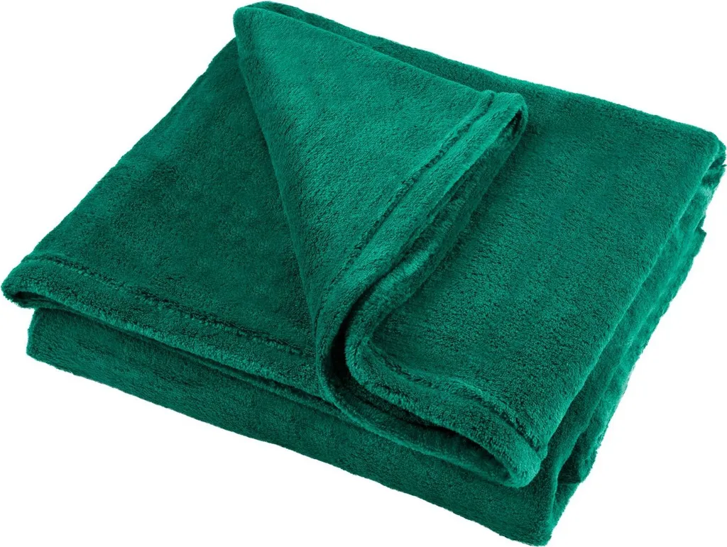 Plaid en microfibre douce verte 150x200 cm - Couverture pour canapé - 4