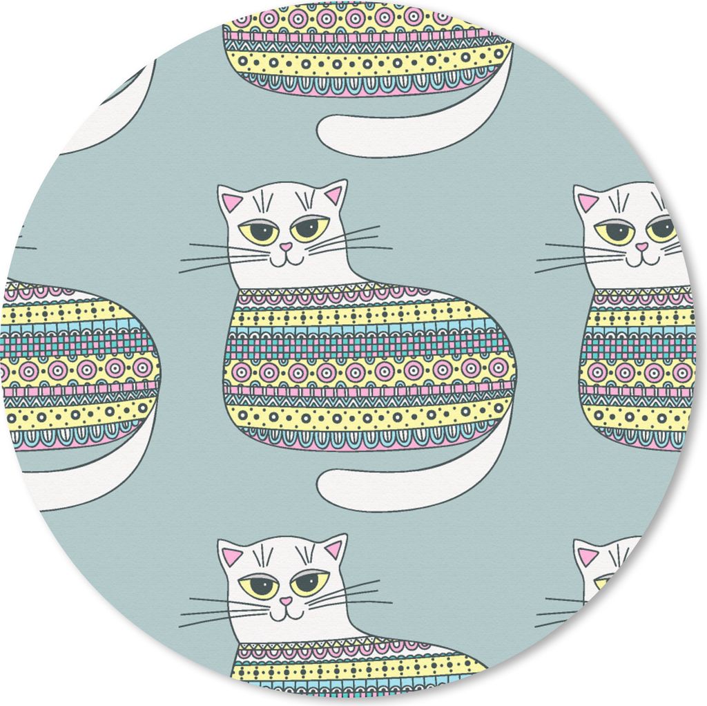 MuchoWow Mauspad Mousepad Mädchen - Katzen - Pullover - Schnittmuster - Mädchen - Kinder - Mädchen 50x50 cm - Mousepads - Maus Mat - Pad - Mau...