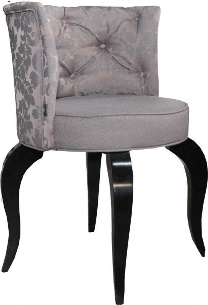 Casa Padrino Barock Salon Stuhl Braun Muster / Schwarz - Designer Sessel - Luxus Qualität