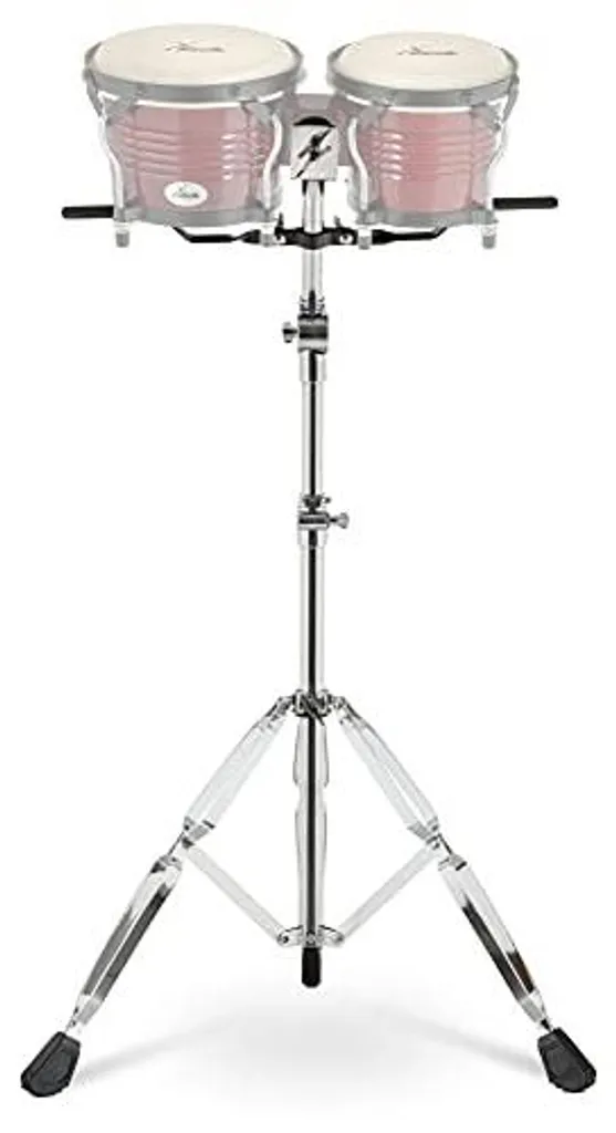 Support de bongo chromé Proline avec trépied stable et double embase - 8