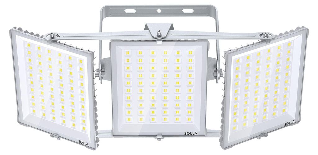 LED-Flutlicht 600W, 60.000 Lumen, 6000K, IP66, 3-flammig, Außenstrahler