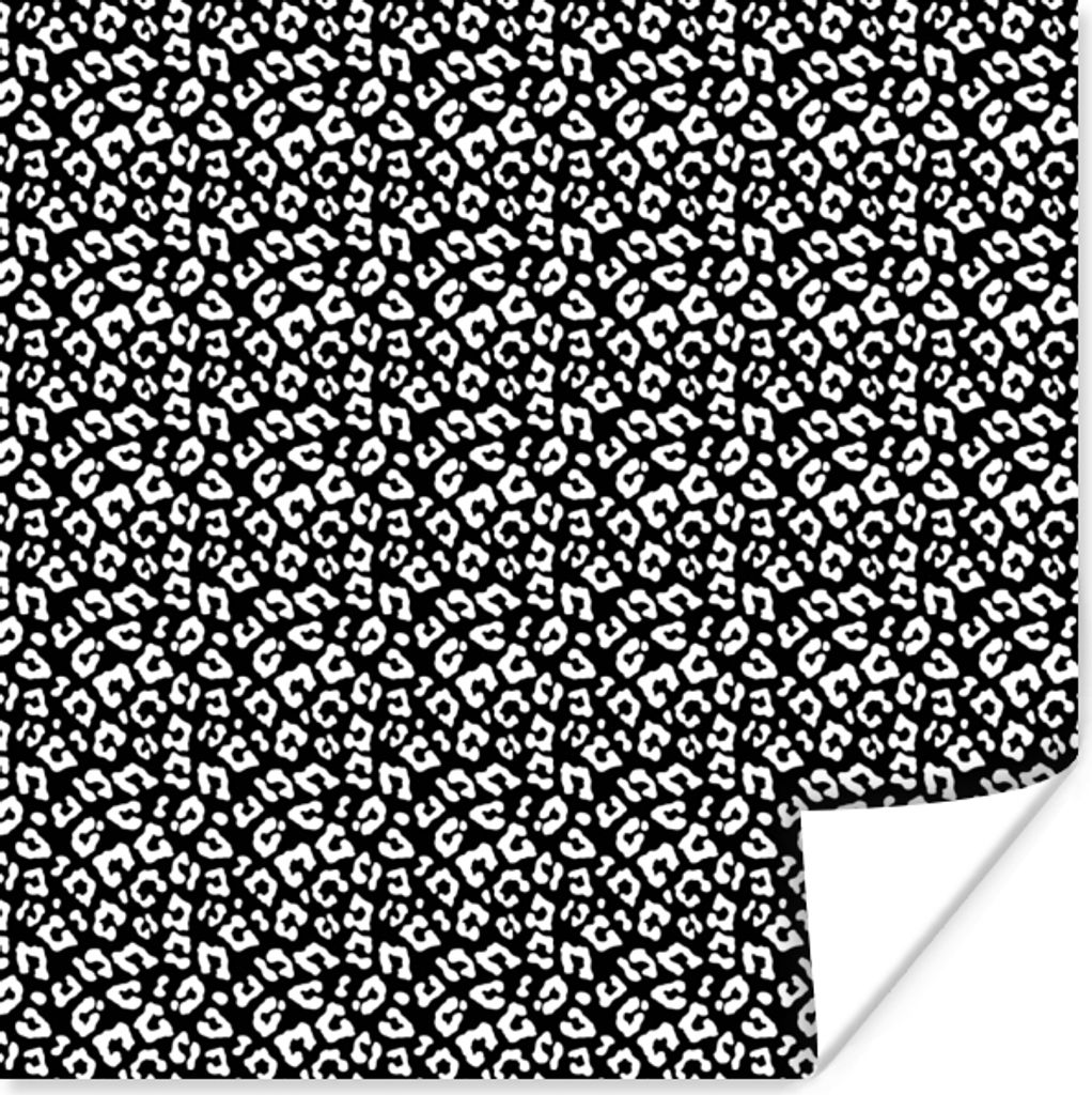 MuchoWow Poster Tiermuster - Schwarz - Weiß - Abstrakt 100x100 cm - Babyzimmer