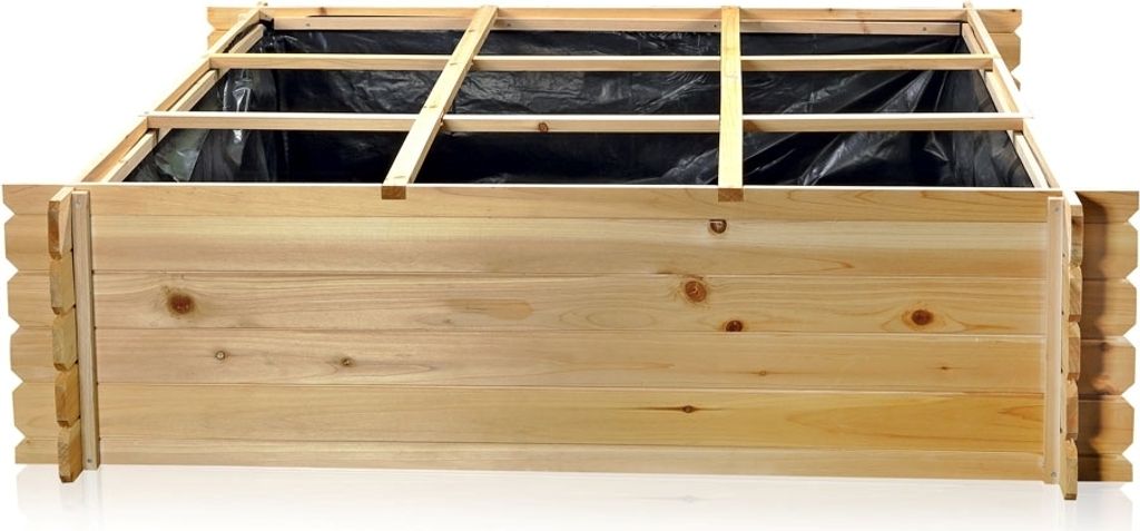 Garten Hochbeet Blumenkasten aus Holz 140x140x36cm Gemüsebeet Pflanzbeet Kräuter