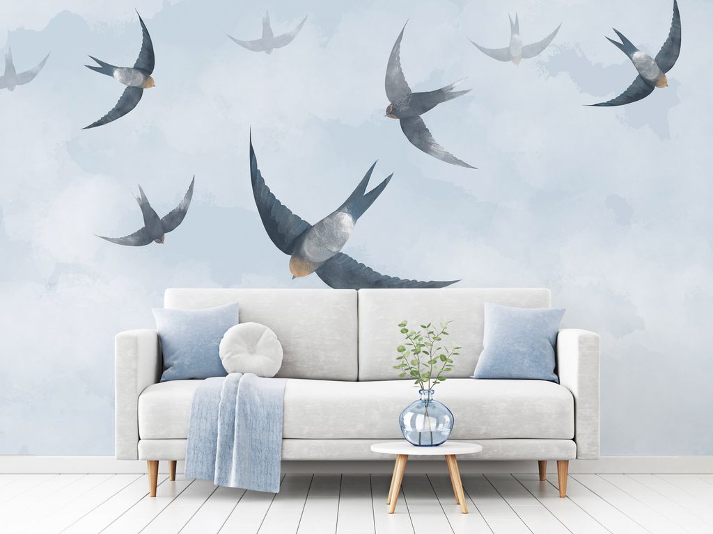 Vlies Fototapete fliegende Vögel 400x280 cm Tapeten Produktbild 