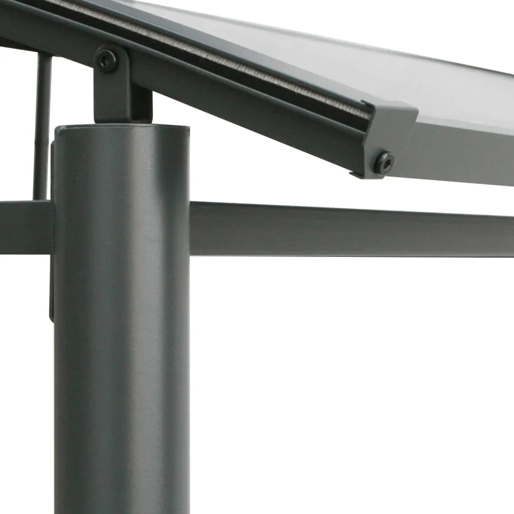 Gazebo BBQ en acier anthracite résistant avec double plan de travail