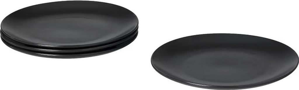 FÄRGKLAR Ikea Teller (4 Stück Set), mattiert dunkelgrau, 26 cm