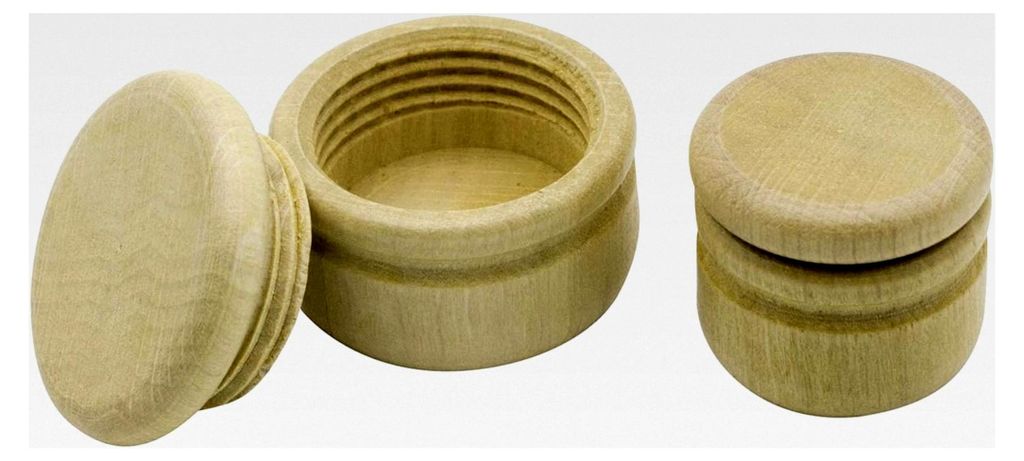 Holzdosen mit Deckel neutral zum Gestalten, 2er Set