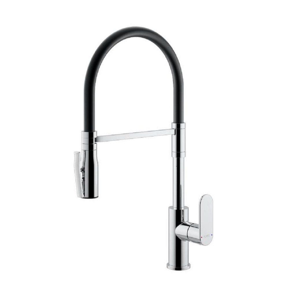 fortis Küchenarmatur Bria Einhebel Küchenarmatur mit ausziehbarem Auslauf, Armatur Küche (Warmwasserarmatur & Kaltwasserarmatur, Kaltwassserhahn)