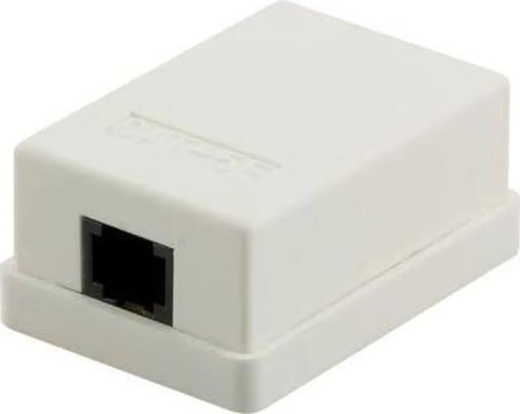 Prise réseau saillie RJ45 Catégorie 5e Classe E 1 port coloris ivoire