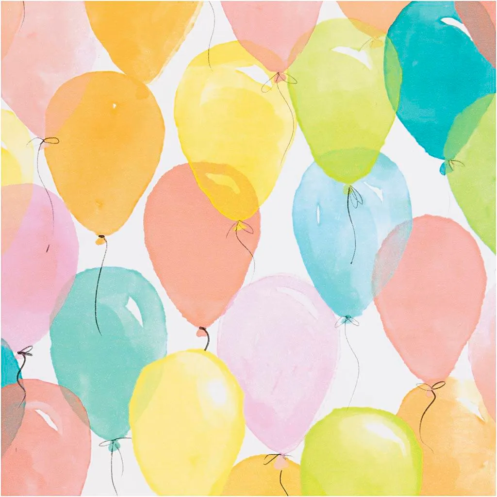 Grand rouleau papier cadeau anniversaire ballons pastel 50 cm x 100 m