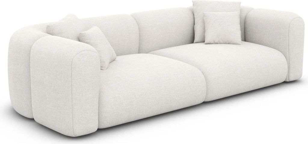 Strukturstoff 3-Sitzer Couch Belio Weiß