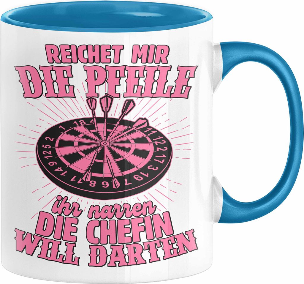 Dart-Spielerin Frauen Geschenk Tasse Reichet Mir Die Pfeile Produktbild 