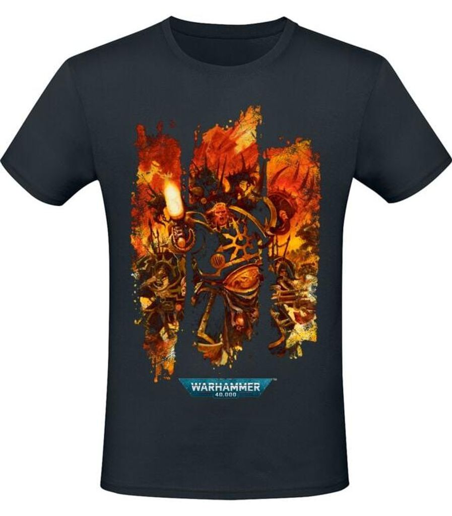 Warhammer 40.000 T-Shirt Herren Hell schwarz Gaming 100% Baumwolle M