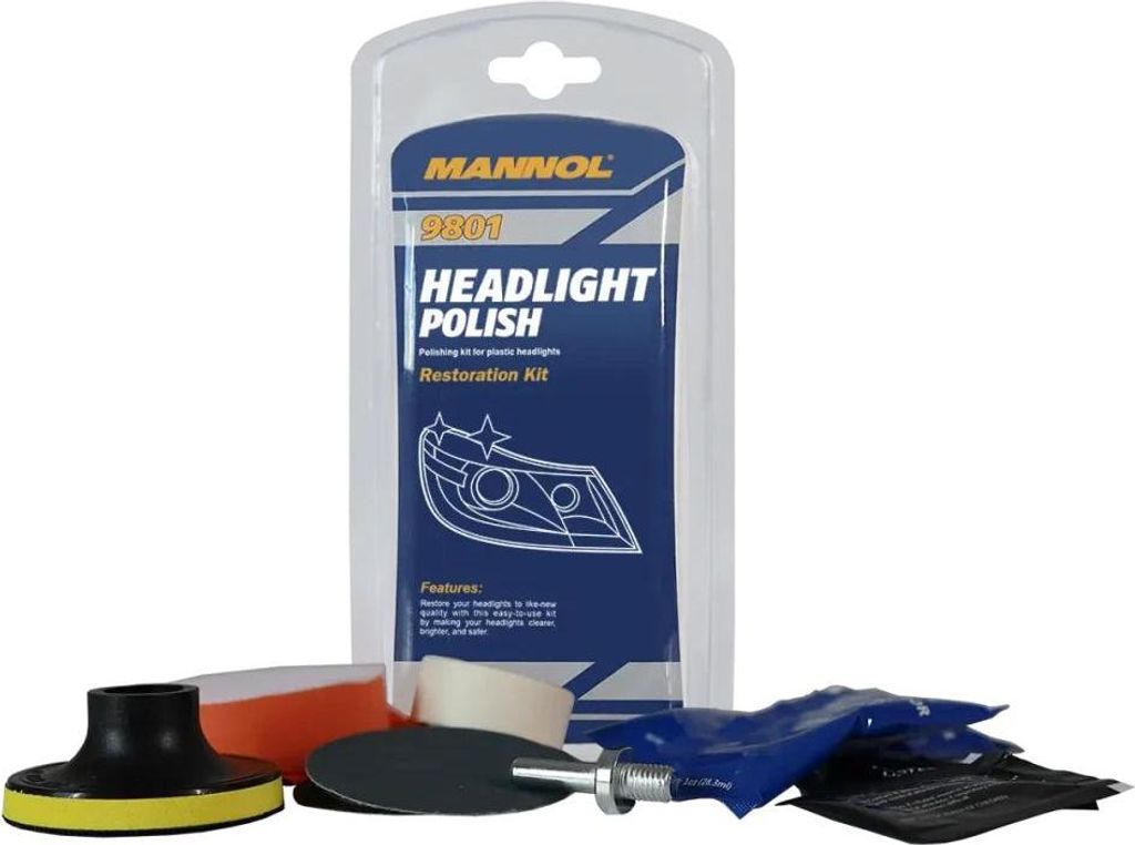 MANNOL 9801 Headlight Polish (Leštiaca sada na svetlá) Obrázok produktu 