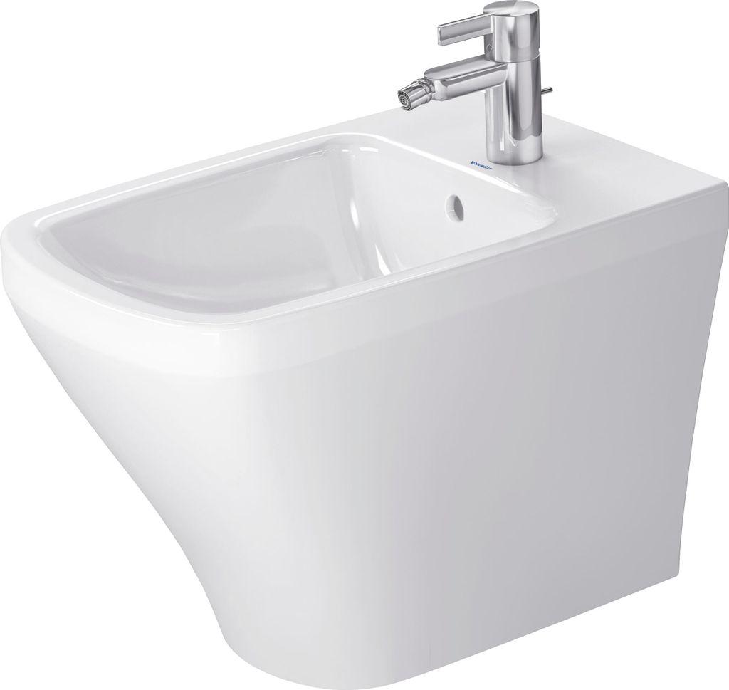 Duravit Stand-Bidet BACK-TO-WALL DURASTYLE mit Überlauf, Hahnlochbank, 370 x 570 mm, 1 Hahnloch weiß