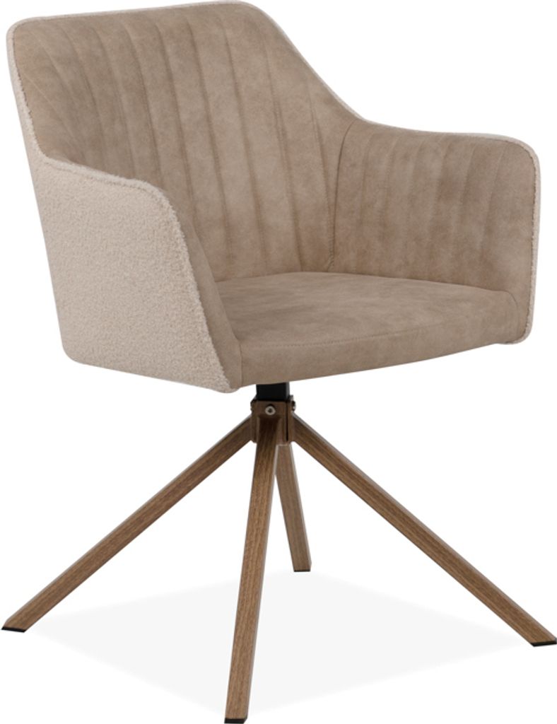 finori Ray 70A Stuhl, 2er-Set, Microfaser Vintage + Teddy Produktbild 