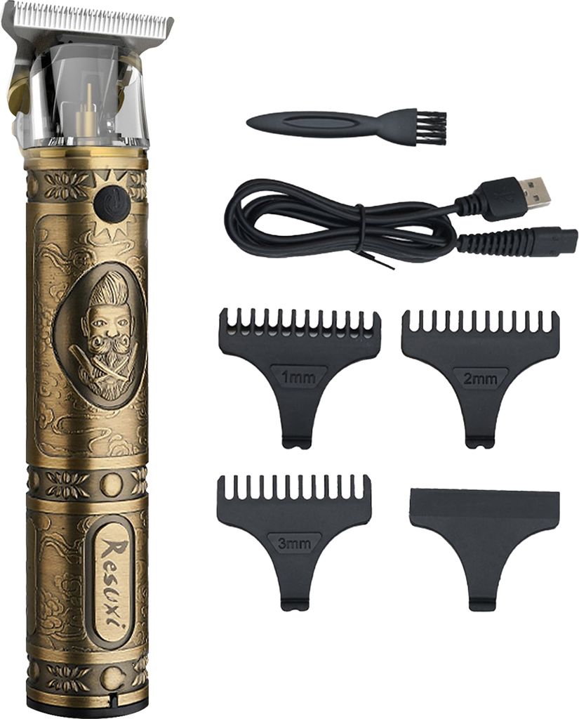 Herren Haarschneidemaschinen Akku Barber Clipper Haarschneide-Set Bartschneider Haarschnitt-Pflegeset T-Blade Trimmer USB Elektrischer Bartschneider