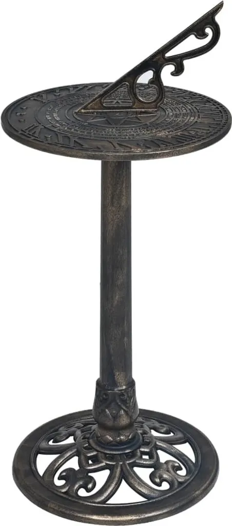 Cadran solaire bronze 35,5 x 82 cm en plastique résistant aspect métal
