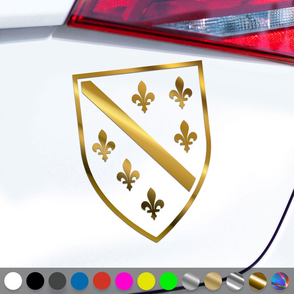 PantherPixel Bosnien Aufkleber Wappen Flagge Fahne Bosna Produktbild 