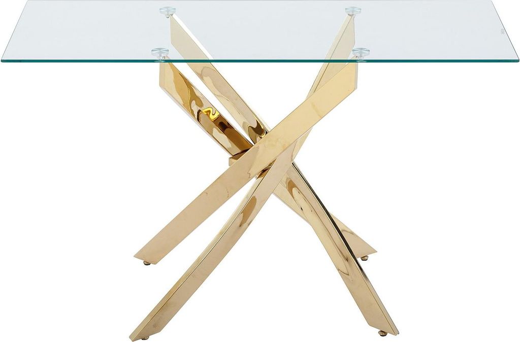 Wandkonsole - Sicherheitsglas & Goldfarbenes Metall - Produktbild 
