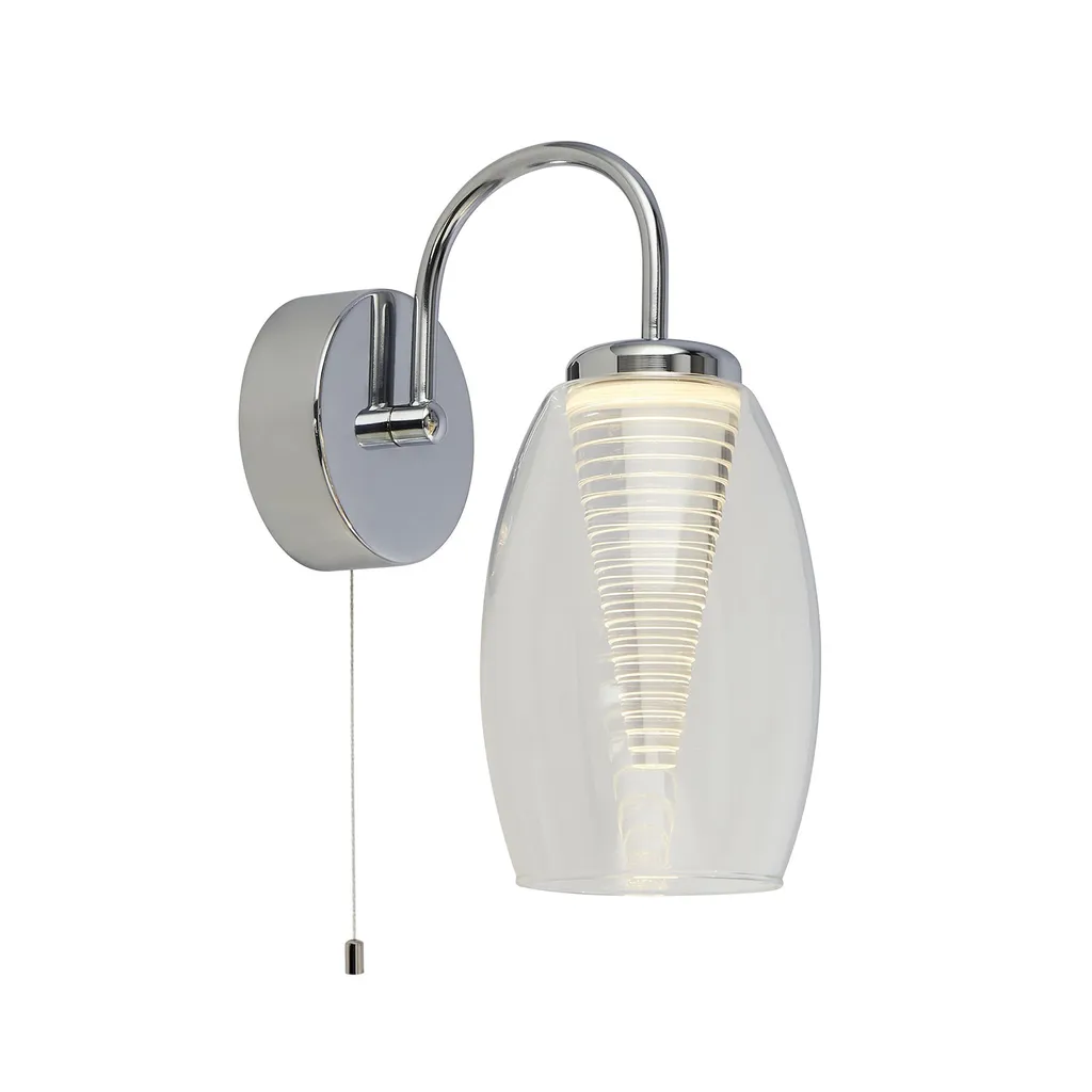 CICLONE Applique 1 Luce Vetro Trasparente: Lampada Parete Design Moderno